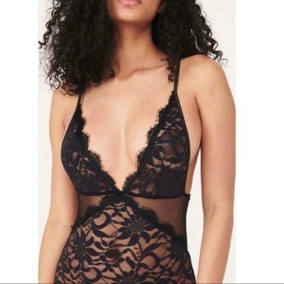 Free People Speed Date Lace Bodysuit Black Size XS Witchycore Grunge NEW NEW‎ - Picture 3 of 10